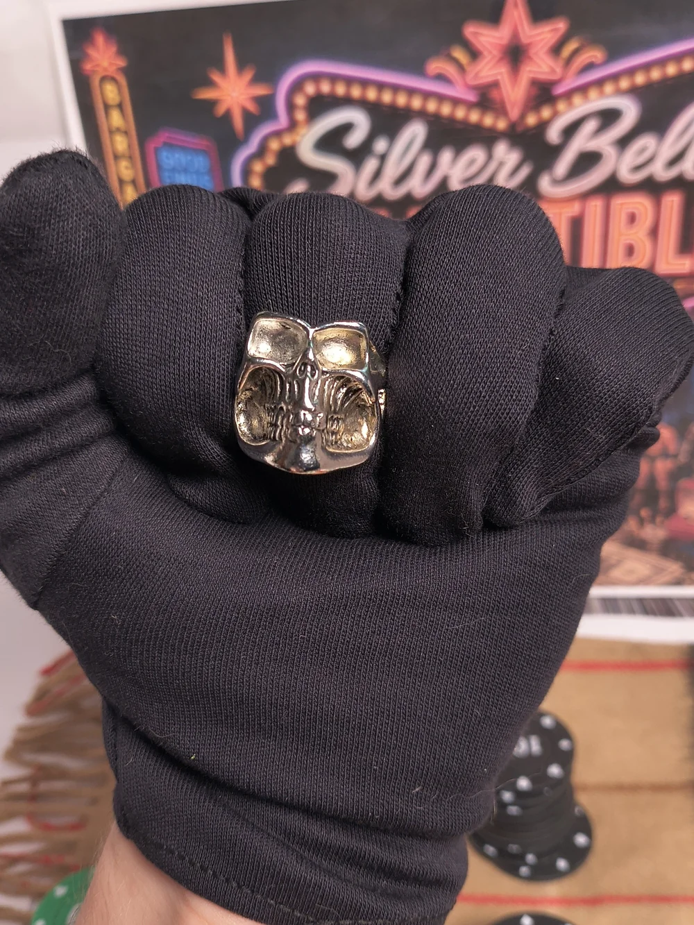 Silver Tone Robo Skull Ring Size 9.5 Gothic Steampunk Biker Deathcore Jewelry